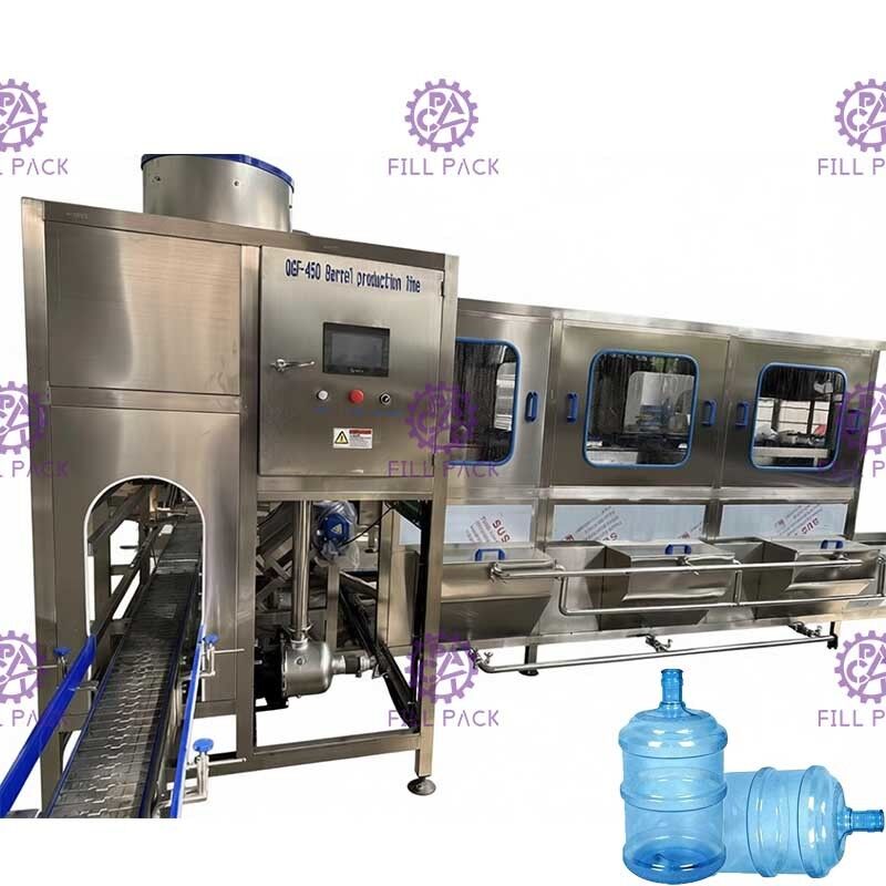 450BPH het automatische Gebottelde het Waterwas van de Gallon Vullende Machine Zuivere Vullende Afdekken leverancier